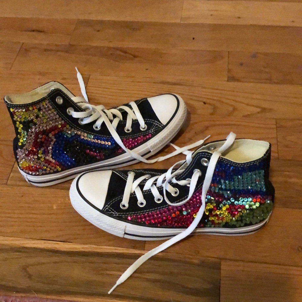 Custom made rhinestone  converse